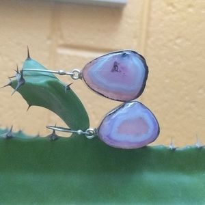 Gorgeous purple geode earrings